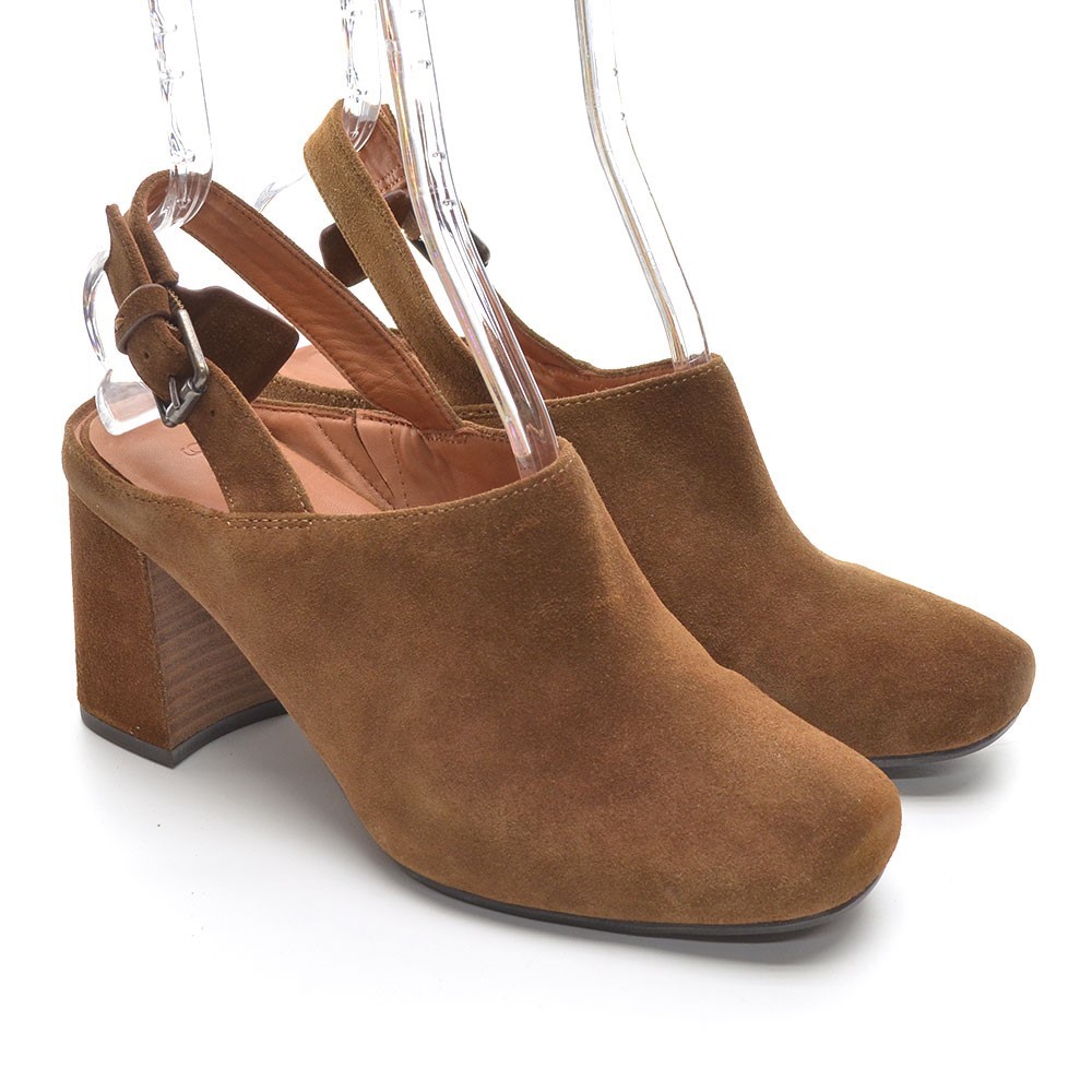 Gentle Souls Tami Walnut Suede Slingback Heel 9.5 M New